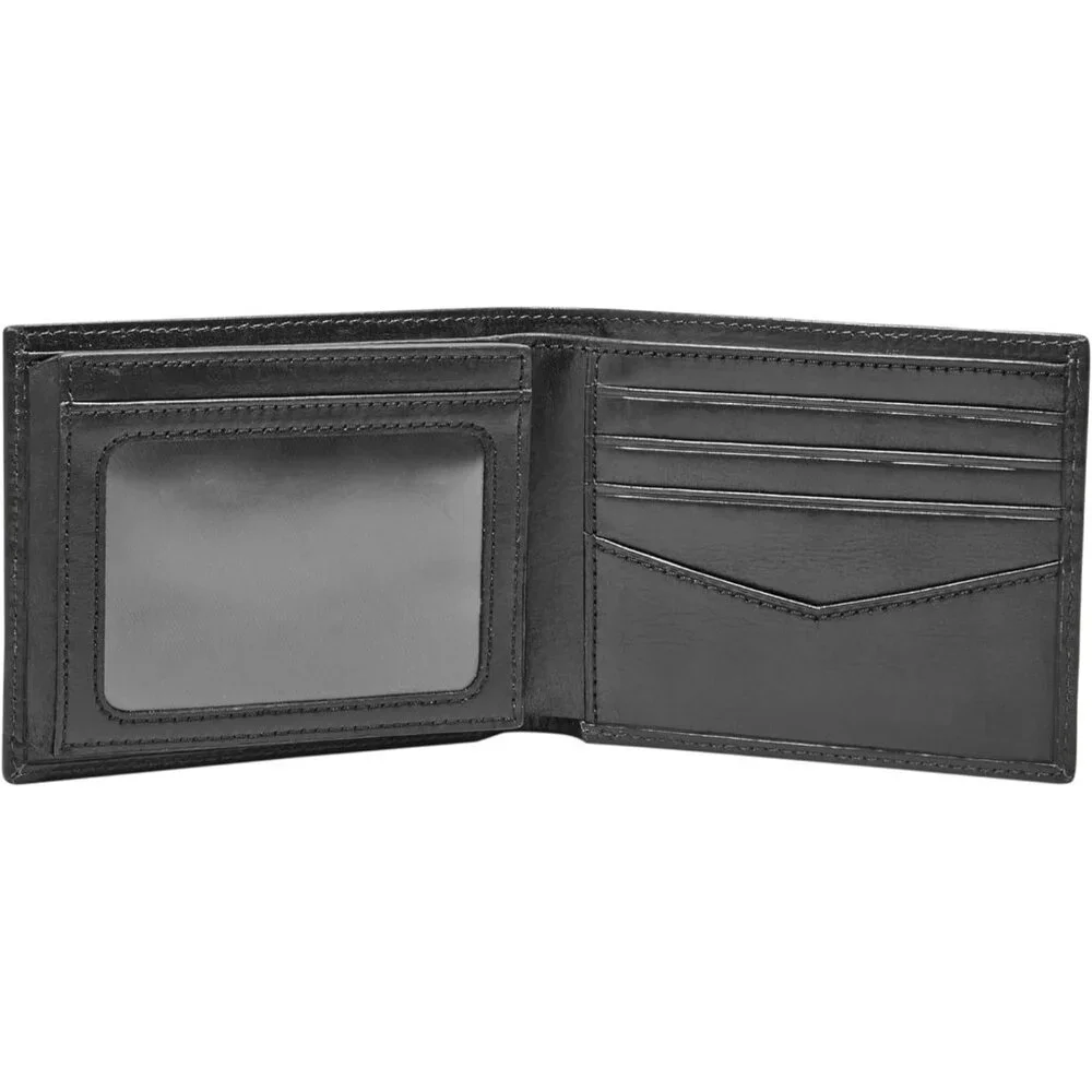 Fossil Men's Ryan Leather RFID-Blocking Bifold with Flip ID Wallet Black
